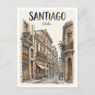 Barrio Lastarria Santiago Chile Postkarte