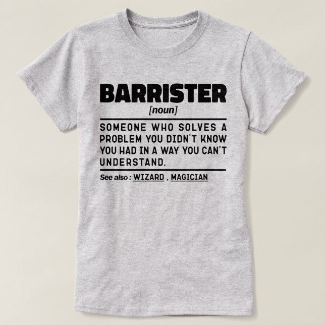 Barrister Noun Definition Fachschüler für Rechtswi T-Shirt (Design vorne)