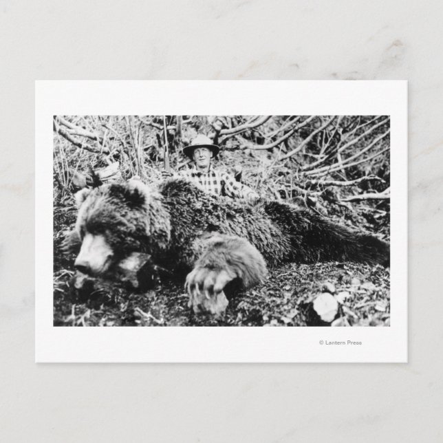 Barr's Bär über 10 Fuß lang, Alaska Postkarte (Vorderseite)