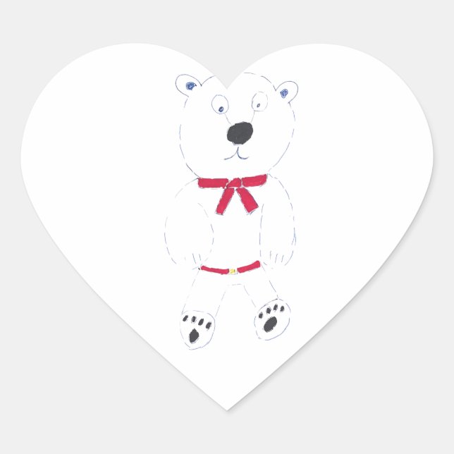 Barry Bear Heart Stickers (Vorderseite)