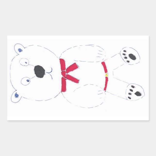 Barry Bear rechteckige Stickers (Vorderseite)