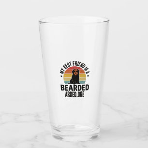 Barry Collie Vintage-Sonnenuntergang Hundeliebhabe Glas