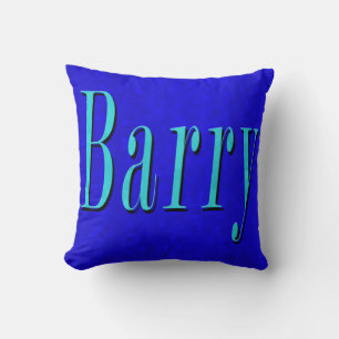 Barry, Name Logo auf blauem Mosaik, Kissen