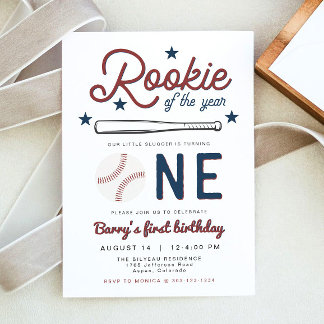 BARRY Rookie des Jahres Baseball 1. Geburtstag Einladung