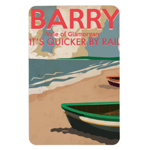 Barry, Wales, Vintages Lokomotive Travel Poster Magnet