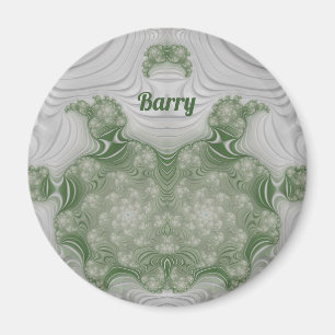BARRY ~ Weiß und Grün ~ Atemberaubendes Design Magnet