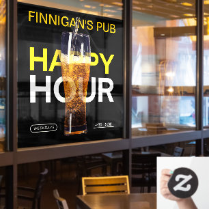 Bars Pub Kneipe Public House Happy Hour Bier anpas Fensteraufkleber