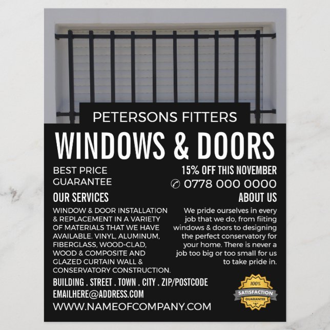 Bars & Shutter, Fensterheber und Türbeschläger Flyer (Vorne)