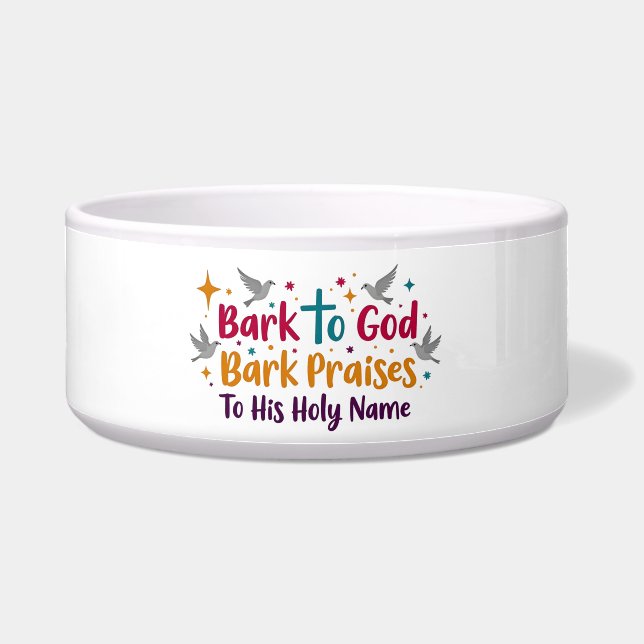 Barsch an Gott Dog Bowl Napf (Vorderseite)