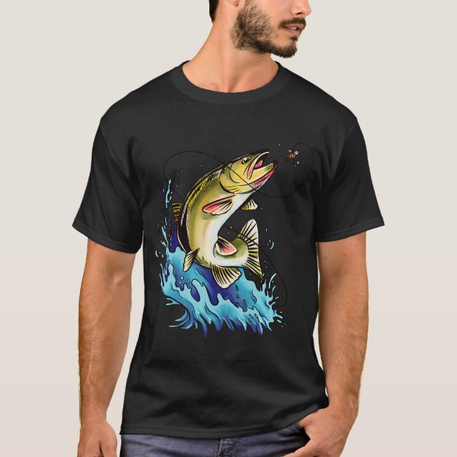 Barsch angeln T-Shirt (Vorderseite)