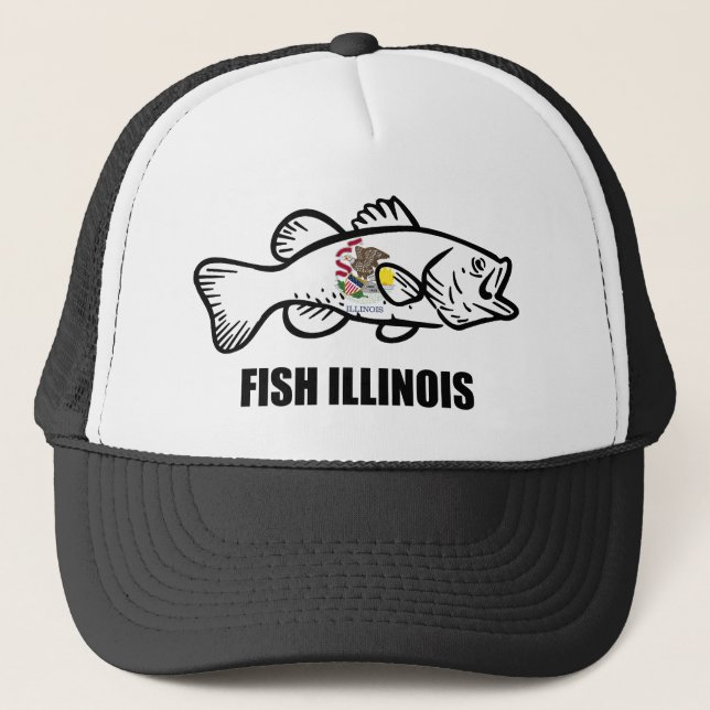 Barsch Illinois Bass Truckerkappe (Vorderseite)