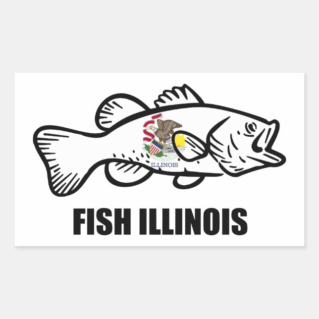Barsch Illinois Fisch Rechteckiger Aufkleber (Vorderseite)