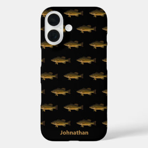 Barsch-Muster und -Name mit großem Maul iPhone 16 Hülle