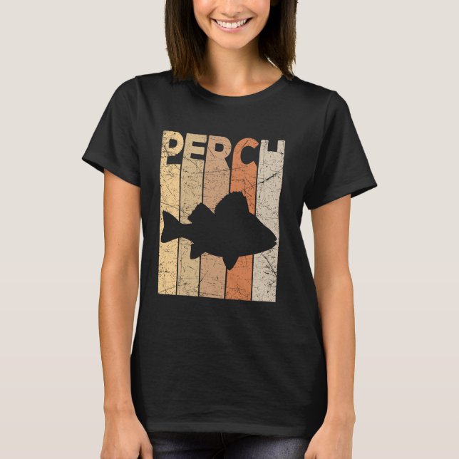 Barsch Vintage Meeresfrüchte Fischer Retro Barsch  T-Shirt (Vorderseite)