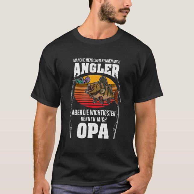 Barsch Zander Barsch Angel Humor T-Shirt (Vorderseite)