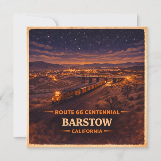Barstow Centennial Wüsten-Zug Glow Karte (Vorderseite)
