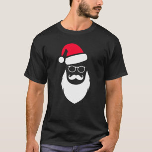 Bart-Gläser und Schnurrbart Weihnachtssankt Red T-Shirt