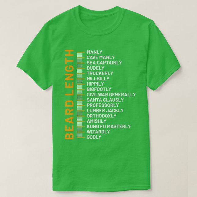 Bart Growth Chart Beard Length Linered Beard Leng T-Shirt (Design vorne)