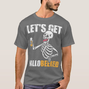 Bart Skeleton trinken Bierkostüm Sonnenblumenhain T-Shirt