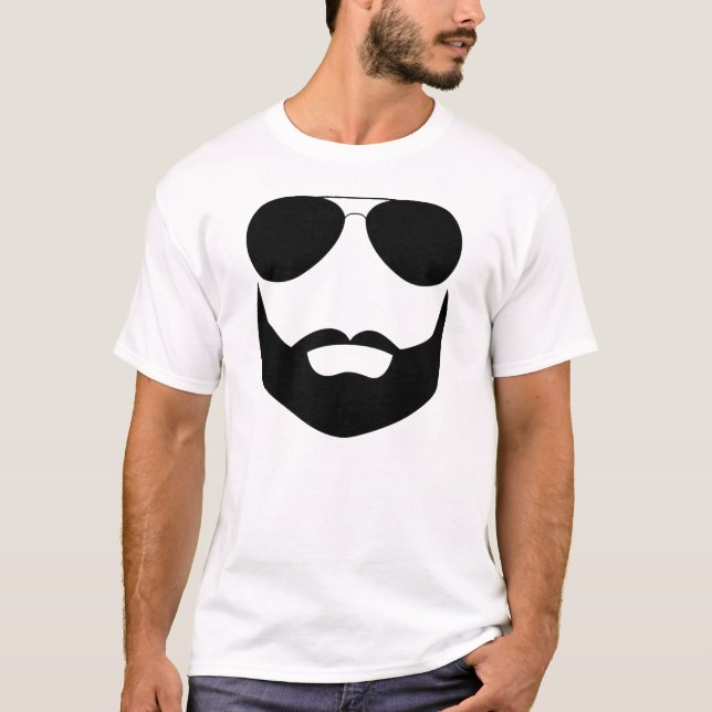 Bart-Sonnenbrille T-Shirt (Vorderseite)
