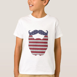 Bart-und Schnurrbart-amerikanische Flagge T-Shirt