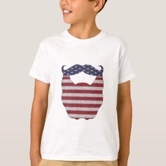 Bart-und Schnurrbart-amerikanische Flagge T-Shirt