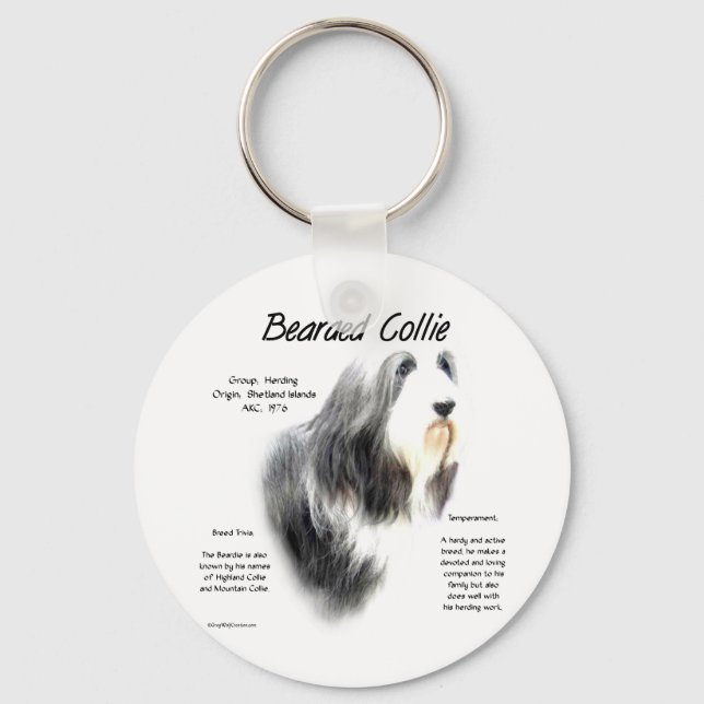 Barta Collie History; Liebe Barted Colliese Schlüsselanhänger (Vorderseite)