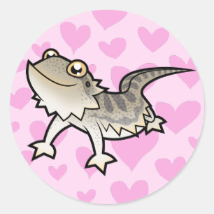 Bartagame / Rankin Dragon Liebe Runder Aufkleber