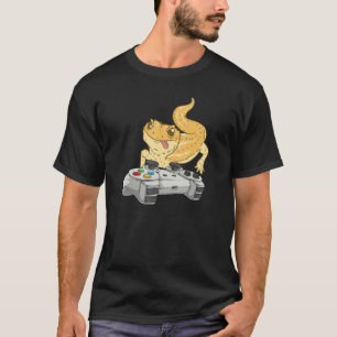 Bartagame spielt Videospiel  Reptil Echse  T-Shirt