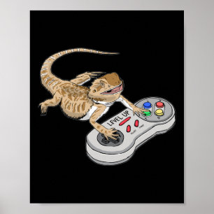 Bartagame spielt Videospiel Reptilien Pagona Poster