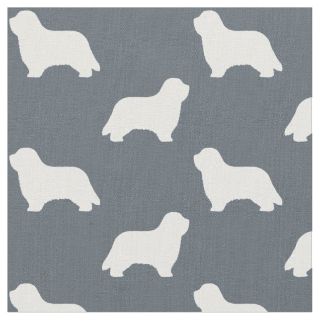 Bartcollie-Silhouetten | Hunde Muster Stoff (Nahaufnahme)