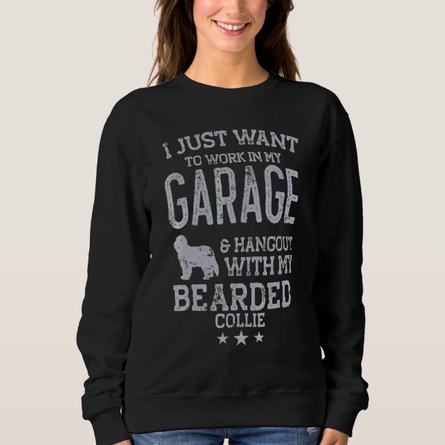Bartcollie-Vater-Autogarage-Treffpunkt Männer Sweatshirt (Vorderseite)