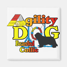 Bartded Collie Agility Geschenke Magnet