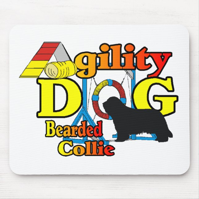 Bartded Collie Agility Geschenke Mousepad (Vorne)