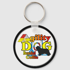 Bartded Collie Agility Geschenke Schlüsselanhänger