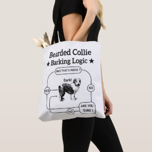 Bartded Collie Barking Logic Funny Dog Sarcastic