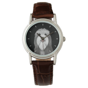 Bartded Collie Cartoon Dog Armbanduhr