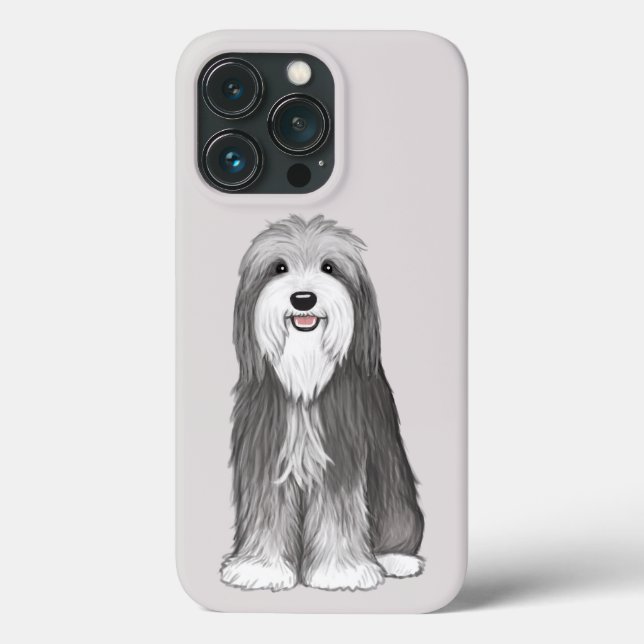 Bartded Collie Cartoon Dog Case-Mate iPhone Hülle (Rückseite)