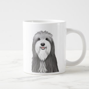 Bartded Collie Cartoon Dog Niedliche Pet Lover Jumbo-Tasse