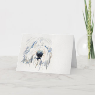 Bartded Collie Dog - Fine Art Greetings Card Karte