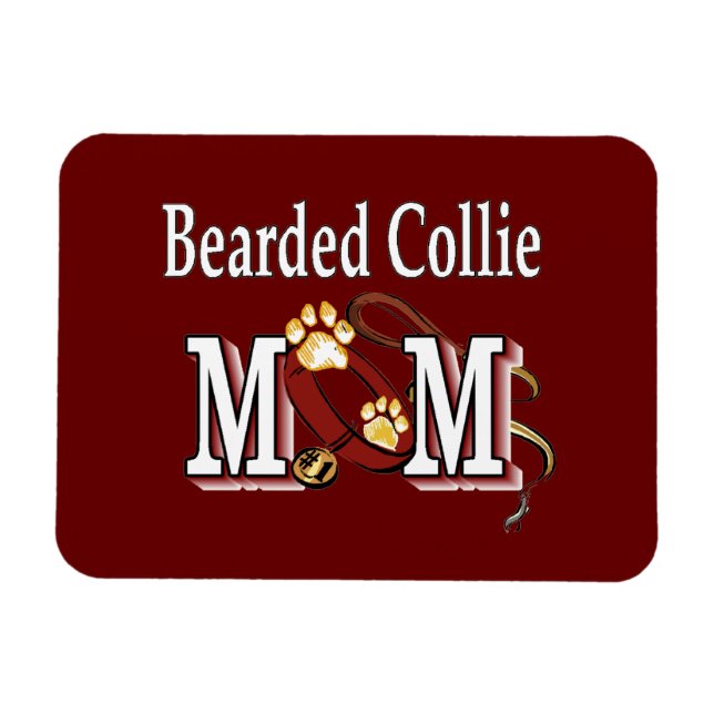 Bartded Collie Dog MAMA Magnet (Horizontal)