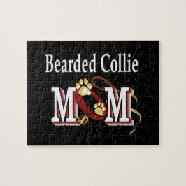 Bartded Collie Dog MAMA Puzzle