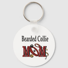 Bartded Collie Dog MAMA Schlüsselanhänger