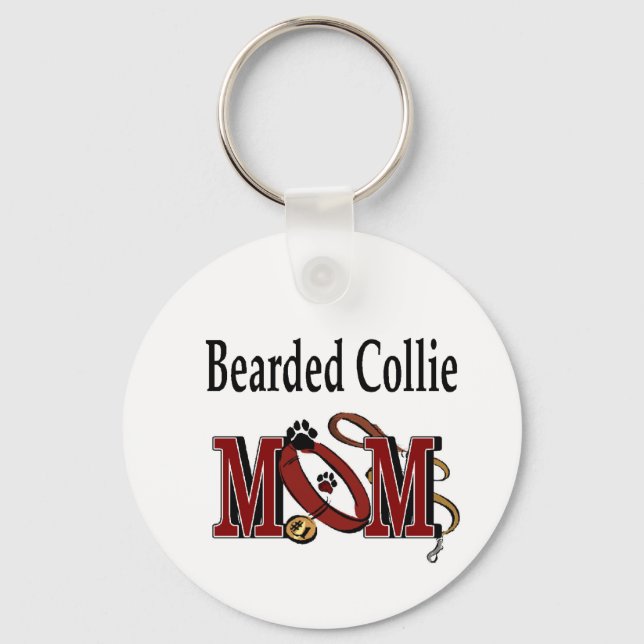 Bartded Collie Dog MAMA Schlüsselanhänger (Vorderseite)