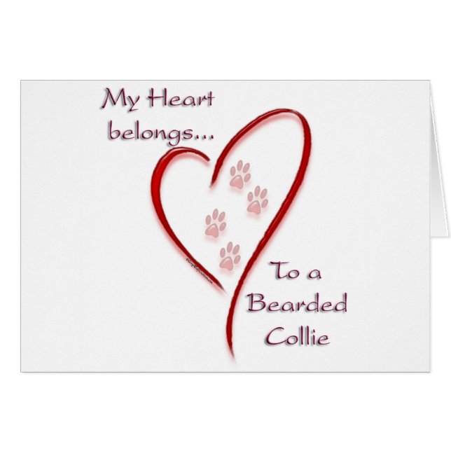 Bartded Collie Heart Belongs (Vorderseite (Horizontal))