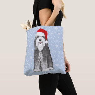 Bartded Collie Holiday Niedlicher Hund Weihnachten