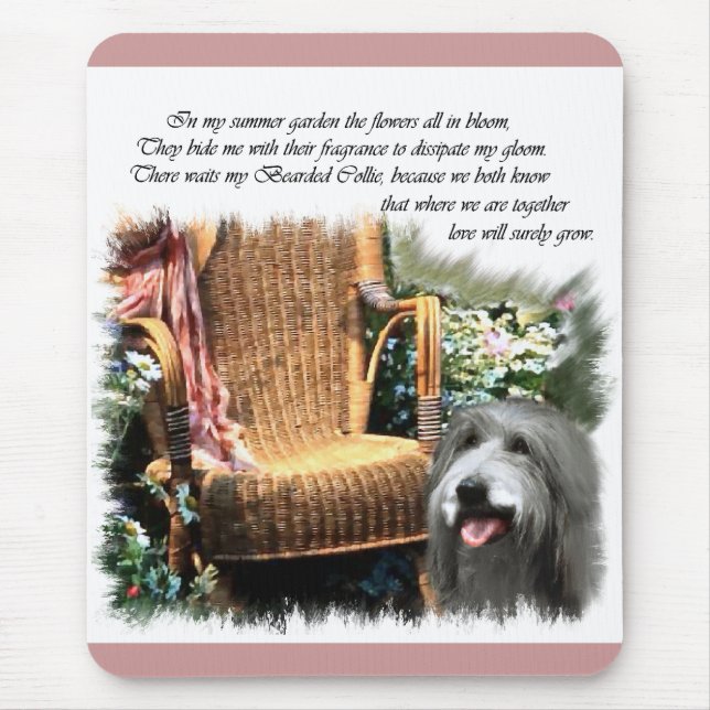 Bartded Collie Kunstgeschenke Mousepad (Vorne)