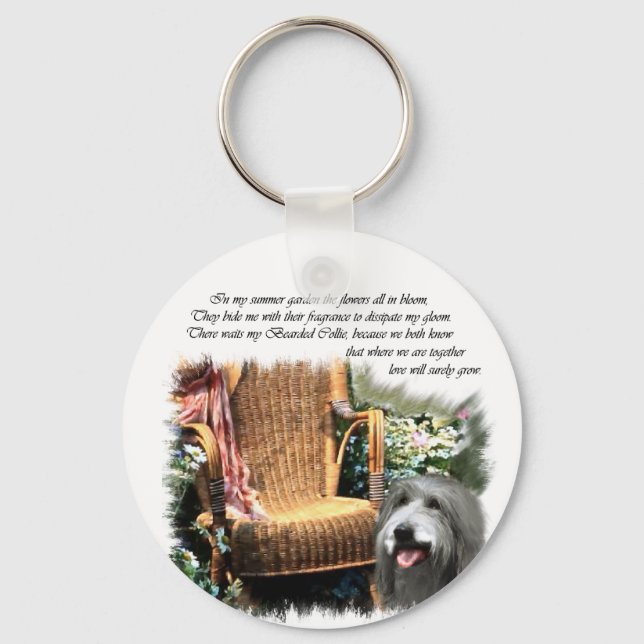 Bartded Collie Kunstgeschenke Schlüsselanhänger (Vorderseite)