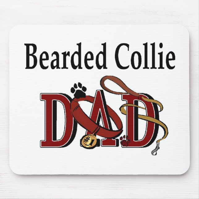 Bartded Collie Vater Geschenke Mousepad (Vorne)