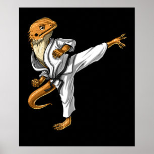 Bartded Dragon Karate Poster